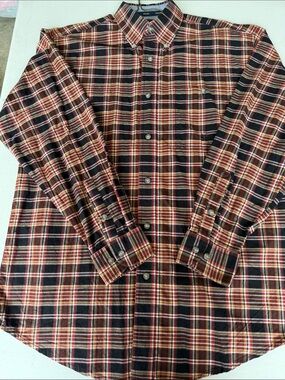 Twenty Plaid Flannel Shirt in Black, Brown & Orange